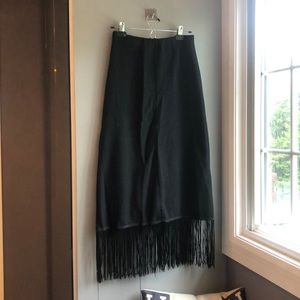 Zara black fringe skirt S